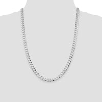 Sterling Silver Rhodium-Plated 24" 6.8mm Flat Curb Chain Necklace by Lumare Gioia