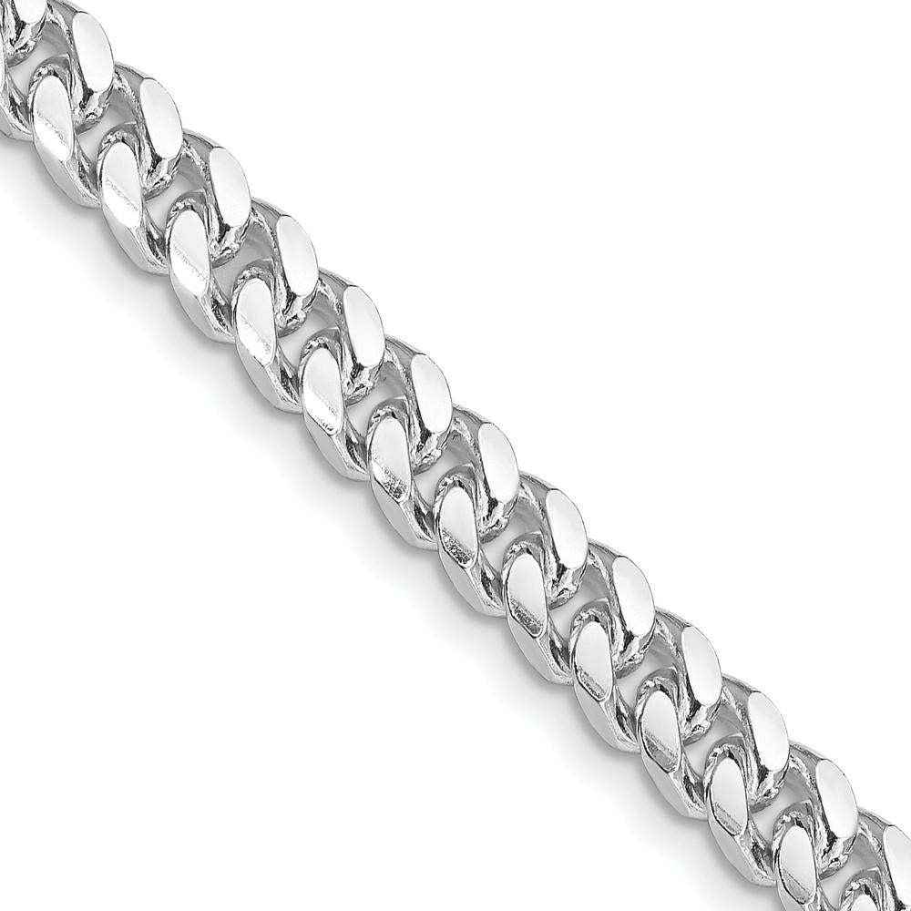 Sterling Silver Rhodium-Plated 24" 6mm Diamond-Cut Curb Chain Necklace by Lumare Gioia
