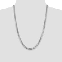 Sterling Silver Rhodium-Plated 24" 6mm Diamond-Cut Curb Chain Necklace by Lumare Gioia
