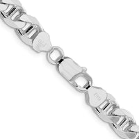 Sterling Silver Rhodium-Plated 24" 8.25mm Diamond-Cut Flat Anchor Curb Chain by Lumare Gioia