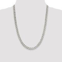 Sterling Silver Rhodium-Plated 24" 8.3mm Pavé Curb Chain Necklace by Lumare Gioia