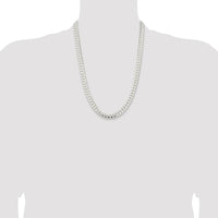 Sterling Silver Rhodium-Plated 24" 9mm Domed Curb Chain Necklace by Lumare Gioia