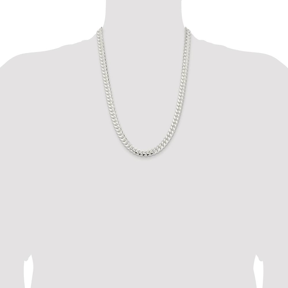 Sterling Silver Rhodium-Plated 24" 9mm Domed Curb Chain Necklace by Lumare Gioia