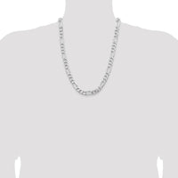Sterling Silver Rhodium-Plated 24" 9mm Figaro Chain Necklace by Lumare Gioia