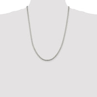 Sterling Silver Rhodium-Plated 24" Box Chain Necklace - 3.25mm Width by Lumare Gioia
