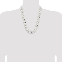 Sterling Silver Rhodium-Plated 24" Concave Beveled Curb Chain by Lumare Gioia