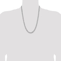 Sterling Silver Rhodium-Plated 24" Curb Chain - 7mm Width by Lumare Gioia