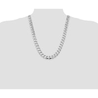 Sterling Silver Rhodium-Plated 24" Curb Chain Necklace - 13mm Width with Lobster Clasp by Lumare Gioia