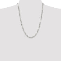 Sterling Silver Rhodium-Plated 24" Diamond-Cut Square Curb Chain by Lumare Gioia