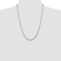 Sterling Silver Rhodium-Plated 24" Domed Curb Chain Necklace - 5.7mm Width by Lumare Gioia