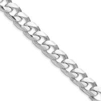 Sterling Silver Rhodium-Plated 24" Domed Curb Chain Necklace with Diamond-Cut Detail by Lumare Gioia