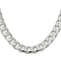 Sterling Silver Rhodium-Plated 24" Domed Curb Chain Necklace with Diamond-Cut Detail by Lumare Gioia