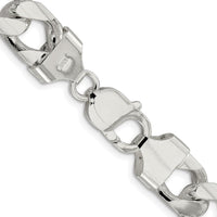 Sterling Silver Rhodium-Plated 24" Domed Curb Chain Necklace with Diamond-Cut Detail by Lumare Gioia