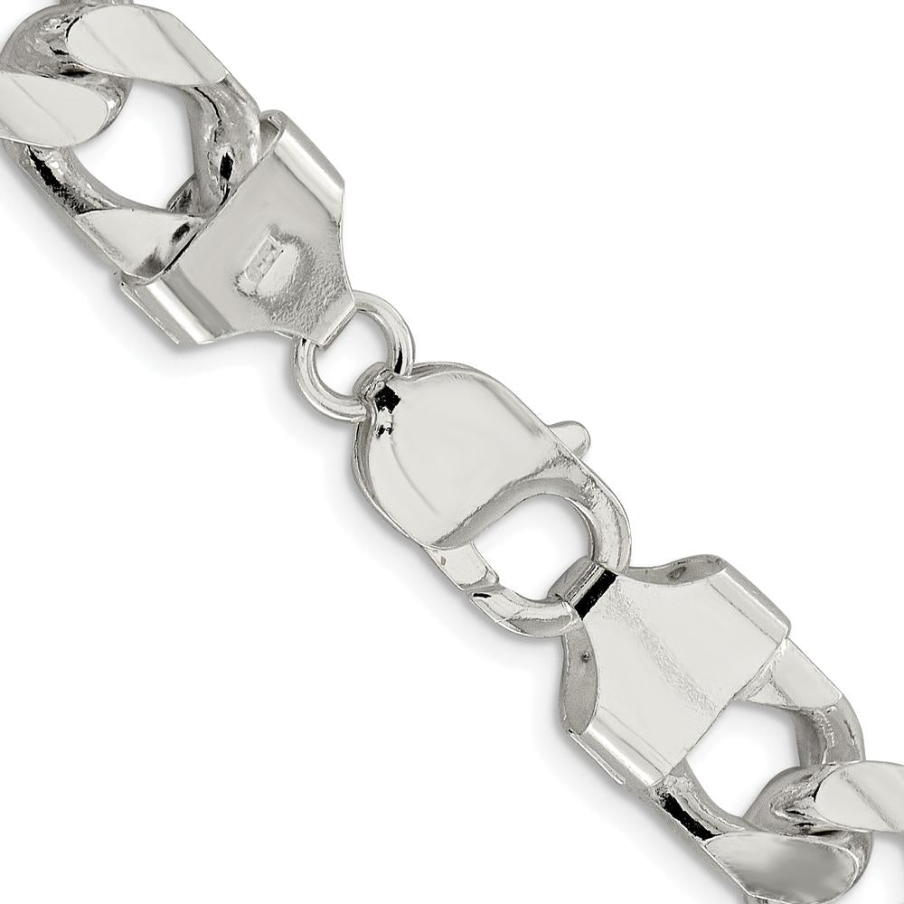 Sterling Silver Rhodium-Plated 24" Domed Curb Chain Necklace with Diamond-Cut Detail by Lumare Gioia