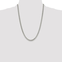 Sterling Silver Rhodium-Plated 24" Double Diamond-Cut Curb Chain - 4.8mm Width by Lumare Gioia