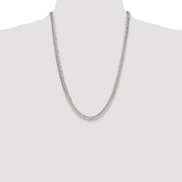 Sterling Silver Rhodium-Plated 24" Double Diamond-Cut Curb Chain 5.7mm Width by Lumare Gioia