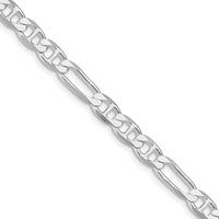Sterling Silver Rhodium-Plated 24" Figaro Anchor Chain - 5.5mm Width by Lumare Gioia