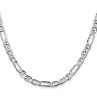 Sterling Silver Rhodium-Plated 24" Figaro Anchor Chain - 5.5mm Width by Lumare Gioia
