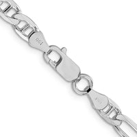 Sterling Silver Rhodium-Plated 24" Figaro Anchor Chain - 5.5mm Width by Lumare Gioia
