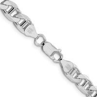 Sterling Silver Rhodium-Plated 24" Figaro Anchor Chain - 7.5mm Width by Lumare Gioia