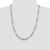 Sterling Silver Rhodium-Plated 24" Figaro Anchor Chain - 7.5mm Width by Lumare Gioia