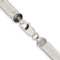 Sterling Silver Rhodium-Plated 24" Magic Herringbone Chain - 8mm Width by Lumare Gioia