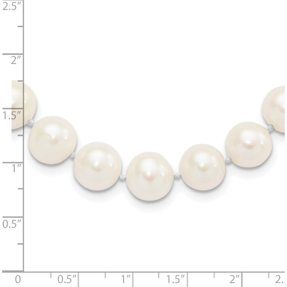 Sterling Silver Rhodium-Plated 24" Necklace with 10-11mm White Freshwater Cultured Pearls by Monteluci Fine Jewelry