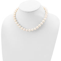 Sterling Silver Rhodium-Plated 24" Necklace with 10-11mm White Freshwater Cultured Pearls by Monteluci Fine Jewelry
