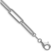 Sterling Silver Rhodium-Plated 24" Paperclip Chain Necklace by Lumare Gioia