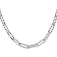 Sterling Silver Rhodium-Plated 24" Paperclip Chain Necklace by Lumare Gioia