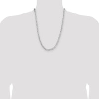 Sterling Silver Rhodium-Plated 24" Paperclip Chain Necklace with Diamond-Cut Links by Lumare Gioia
