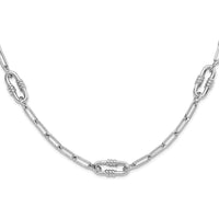 Sterling Silver Rhodium-Plated 24" Paperclip Link Necklace by Lumare Gioia