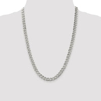 Sterling Silver Rhodium-Plated 24" Pavé Curb Chain - 7.5mm Width by Lumare Gioia