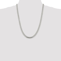 Sterling Silver Rhodium-Plated 24" Polished Curb Chain - 6.4mm Width by Lumare Gioia