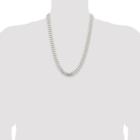 Sterling Silver Rhodium-Plated 24" Polished Domed Curb Chain - 10.7mm Width by Lumare Gioia