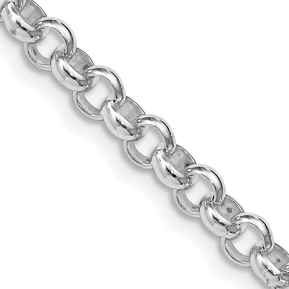Sterling Silver Rhodium-Plated 24" Rolo Chain Necklace - Polished Finish, 4.75mm Width by Lumare Gioia