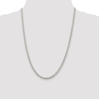 Sterling Silver Rhodium-Plated 24" Rolo Chain Necklace - Polished Finish, 4.75mm Width by Lumare Gioia