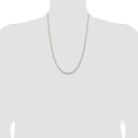 Sterling Silver Rhodium-Plated 24" Spiga Chain Necklace - 3.7mm Width by Lumare Gioia