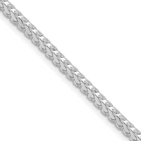Sterling Silver Rhodium-Plated 26" 3.1mm Diamond-Cut Square Franco Chain with Lobster Clasp by Lumare Gioia