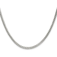 Sterling Silver Rhodium-Plated 26" 3.1mm Diamond-Cut Square Franco Chain with Lobster Clasp by Lumare Gioia