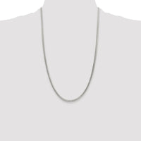 Sterling Silver Rhodium-Plated 26" 3.1mm Diamond-Cut Square Franco Chain with Lobster Clasp by Lumare Gioia