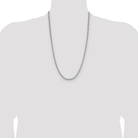 Sterling Silver Rhodium-Plated 26" 3.5mm Diamond-Cut Square Spiga Chain by Lumare Gioia