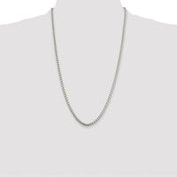 Sterling Silver Rhodium-Plated 26" 3.6mm Round Box Chain with Polished Finish by Lumare Gioia