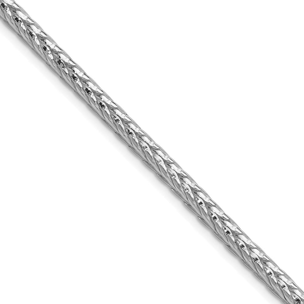 Sterling Silver Rhodium-Plated 26" 3.8mm Diamond-Cut Round Franco Chain by Lumare Gioia