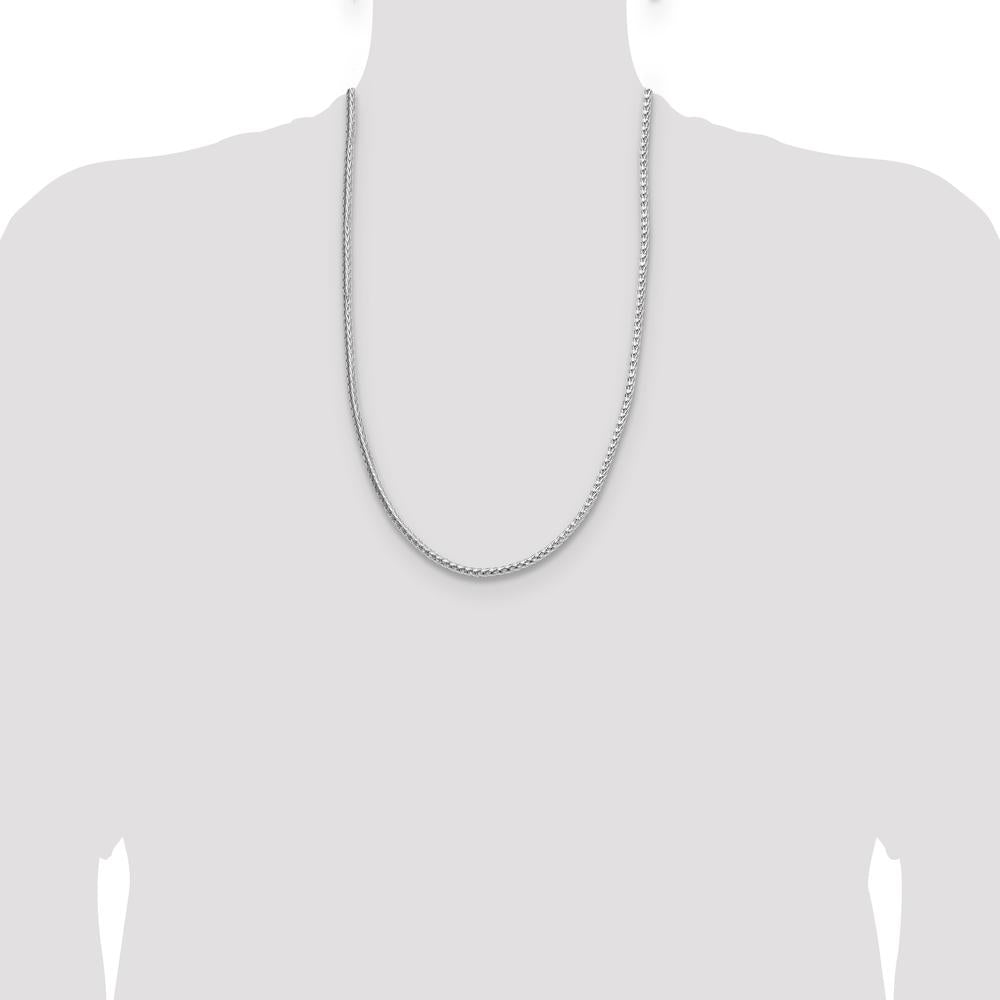 Sterling Silver Rhodium-Plated 26" 3.8mm Diamond-Cut Round Franco Chain by Lumare Gioia