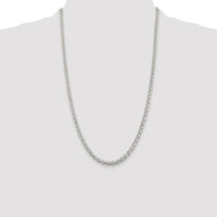 Sterling Silver Rhodium-Plated 26" 4.75mm Rolo Chain Necklace by Lumare Gioia
