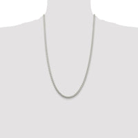 Sterling Silver Rhodium-Plated 26" 4mm Spiga Chain Necklace - Polished Finish with Lobster Clasp by Lumare Gioia