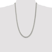 Sterling Silver Rhodium-Plated 26" 5.5mm Pavé Curb Chain Necklace by Lumare Gioia