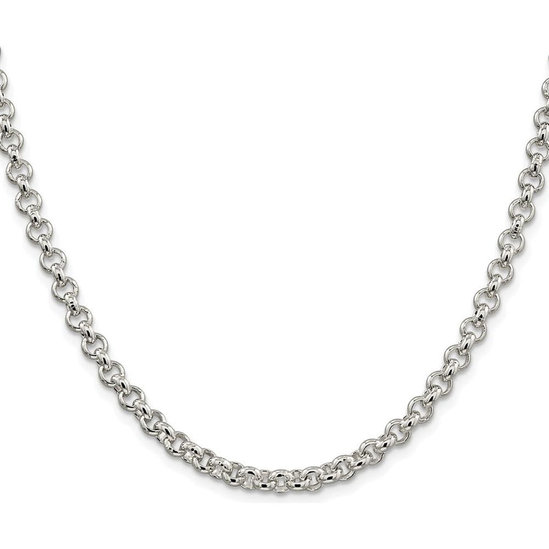 Sterling Silver Rhodium-Plated 26" 5mm Rolo Chain Necklace by Lumare Gioia
