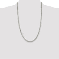 Sterling Silver Rhodium-Plated 26" 5mm Rolo Chain Necklace by Lumare Gioia